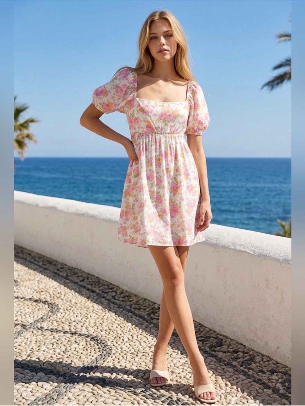 Altar'd State Carissa Floral Babydoll Dress Size Large NWOT